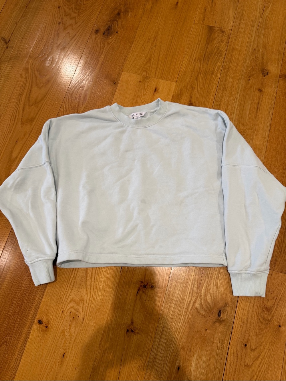 Athleta Forever Fleece Crewneck Sweatshirt Light Blueish Green Size Small